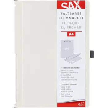 Set školních potřeb Uzavíratelné psací desky s klipem SAX A4 - krémové