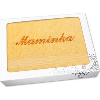 Látkový kapesník Dárkové balení osušky MAMINKA žlutá