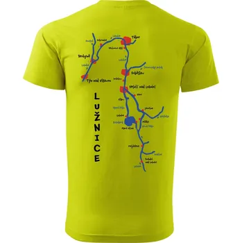 Pánské oblečení DOBRÝ TRIKO Pánské tričko s potiskem Lužnice Velikost: M, Barva: Limetková