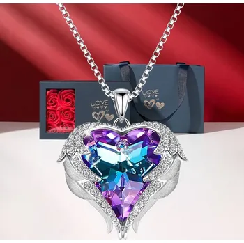 Náhrdelník Éternelle Dárkové Balení Náhrdelník Swarovski Elements Angel Wings DK-013-SN8080B 40 cm + 5 cm (prodloužení)