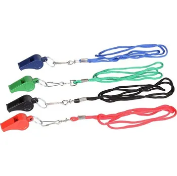 Volejbalový doplněk Merco Plastová píšťalka se šnůrkou Multipack 10 ks barevná plus