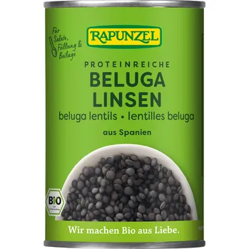 Konzervovaná luštěnina Rapunzel Čočka černá beluga BIO 400 g