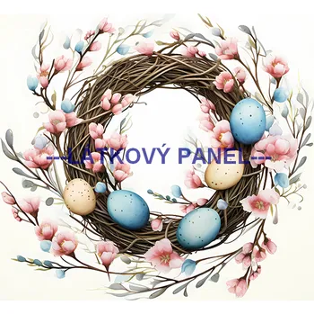 Látkový panel - Věneček jarní - VE-106 Velikost: 15x15cm, Materiál: Mikroplyš