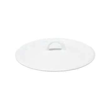 Poklice SMALTOVANÝ KRYT BÍLÝ/KRÉMOVÝ 16 CM *7497