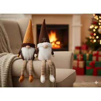 Vánoční dekorace VÁNOČNÍ SKŘÍTEK 40 CM SE ZAVĚŠENÝMA NOHAMA MIX BAREV *6705