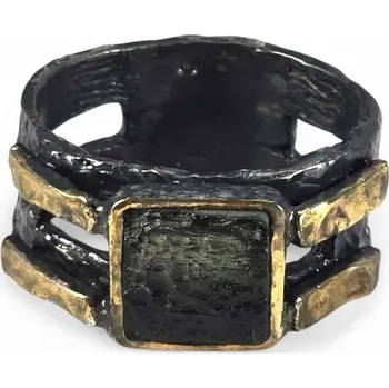 Prsten PETR VOK, vltavín, stříbrný prsten, Ag 925/1000 12g