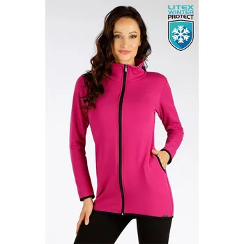 Dámská mikina Dámská dlouhá zateplená mikina LITEX tmavě růžová XL