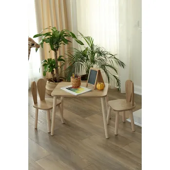 Dětský stůl Skye Decor, sada židlí Bunny - hnědá, dětské stoly, sada dětských stolů, hnědá, MDF, 50 x 60 x 45 cm | 517BMB1106