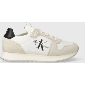 Dámské tenisky Tenisky Calvin Klein Jeans YW0YW00840 RUNNER SOCK LACEUP NY-LTH W bílá 00E, EUR 39