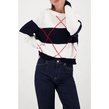 Dámská mikina Svetr Monari 410218 marina pruh intarzní vzor Velikost: 38