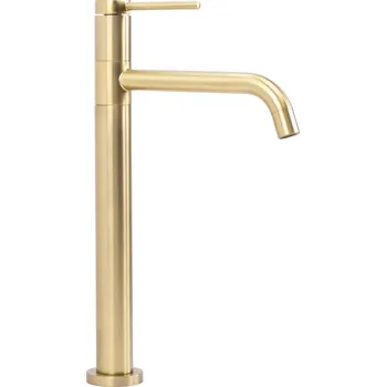 Vodovodní baterie Rea Lugano Slim, vysoká umyvadlová baterie, zlatá matná, REA-B4420