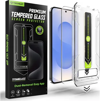 Techsuit - [kompatibilní s odemykáním otiskem prstu] TitanGlass CrystalHD - Samsung Galaxy S26 - čirý