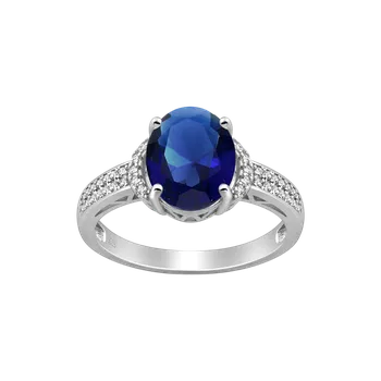 Prsten Stříbrný prsten Calista – MODRÁ 51