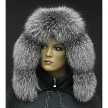 Špongr Kožešina na kapuci ze stříbrné lišky 7081 - Silver FOX