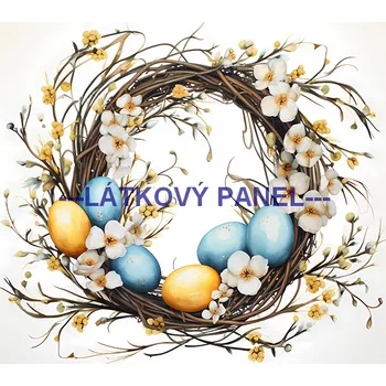 Látkový panel - Věneček jarní - VE-103 Velikost: 45x45cm, Materiál: Mikroplyš