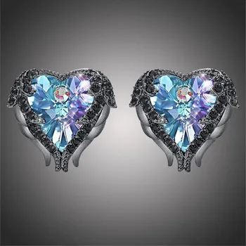 Náušnice Éternelle Náušnice Swarovski Elements Dark Angel Violet - andělská křídla E1478-SE8080A(11) Fialová