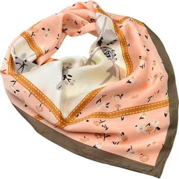 Šátek Šátek - meruňkový s květinovým potiskem