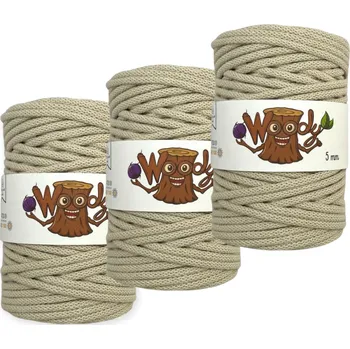 Příze 3x Woody 5 mm – Béžová (100m)