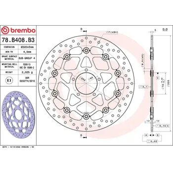 Brzdový kotouč Brzdový kotouč BREMBO 78B408B3