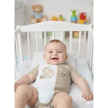 Kojenecké oblečení Kojenecké body krátký rukáv Ewa Hipcio hnědé