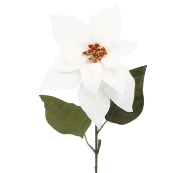 umělá květina UMĚLÁ VĚTVIČKA - BETLÉMSKÁ HVĚZDA 65 CM BÍLÁ balení=24 ks *3742