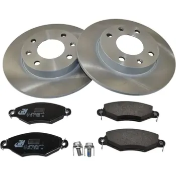 Brzdový kotouč Sada přední brzdové kotouče + destičky PEUGEOT 206 - 1.1 i 1998-2007 (CITROEN 91508338 95661748 96070525 PEUGEOT 424689 4246A5 425191 425204)
