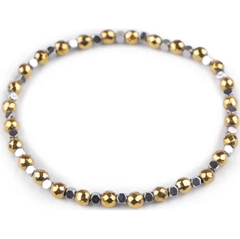 Náramek Náramek pružný hematitový Varianta: 1 stříbrná zlatá, Balení: 1 ks