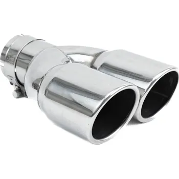 Koncovka výfuku Koncovka výfuku RACES INOX 2x76mm, vstup 76mm - Lesklá