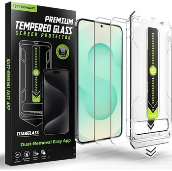 Techsuit - [kompatibilní s odemykáním otiskem prstu] TitanGlass CrystalHD (2 balení) - Samsung Galaxy S26 Plus - čirý