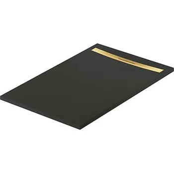 Sprchová vanička CERSANIT 3D Sprchová vanička Cersanit Kontra 140x90 obdélníková, černá ,kryt zlatý, S207-035 S207-035