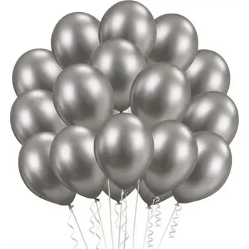 Balónek Latexové balónky stříbrné metalické lesklé 40ks
