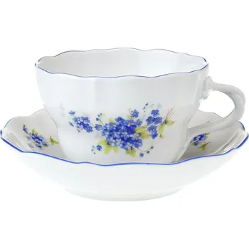 Stolování Český porcelán a.s. Dubí Šálek s podšálkem D 400 ml pomněnky