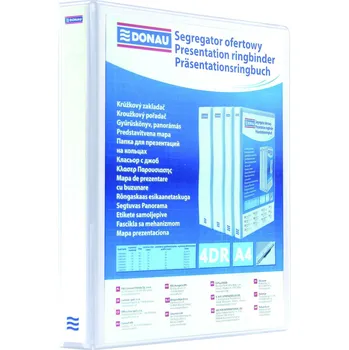 Prezentační pořadač Donau 4RD, 50 mm, PP, bílý