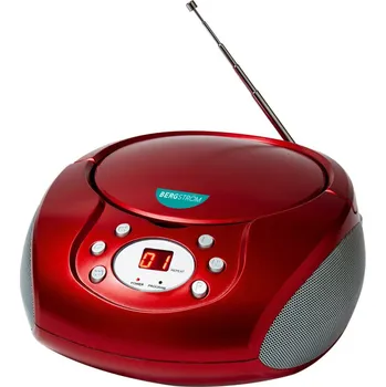 CD přehrávač Bergström Přenosný CD přehrávač s rádiem červený