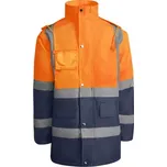 Pánská pracovní bunda Merak, námořnická modrá/svítivě oranžová, Velikost 4XL