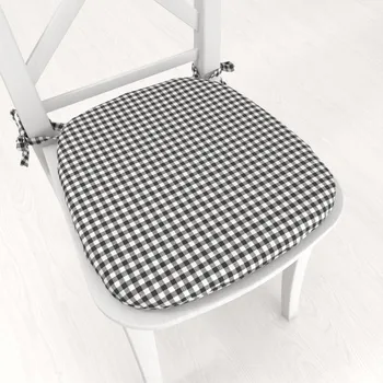 Podsedák Oblý podsedák Rebeka RE-012 Šedo-bílá kostka malá - 39x37x3 cm