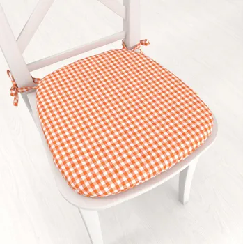 Podsedák Oblý podsedák Rebeka RE-006 Oranžovo-bílá kostka malá - 39x37x3 cm