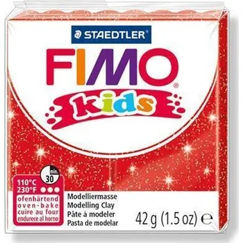 modelína a plastelína FIMO® kids 8030 modelovací hmota 42g - červená se třpytkami (212)