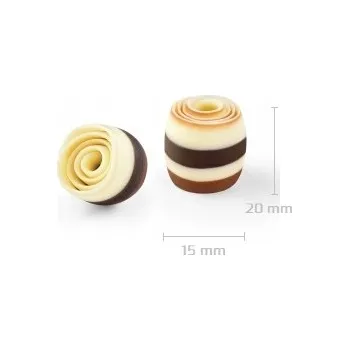 Jedlá dekorace na dort Dekorace čokoládová Soudky Curl Trio 18 ks