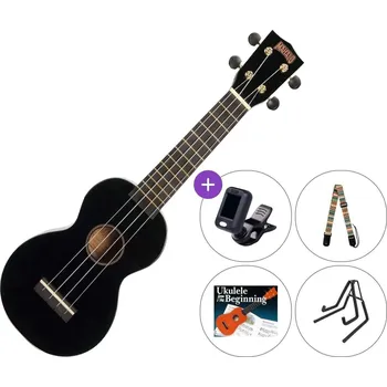 Strunný nástroj Mahalo MR1-BK Deluxe SET Black Sopránové ukulele