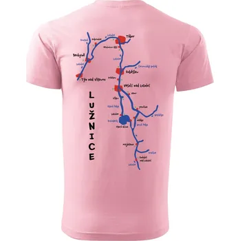 Pánské tričko DOBRÝ TRIKO Pánské tričko s potiskem Lužnice Velikost: XL, Barva: Růžová