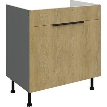 Kuchyňská linka Spodní skříňka pod dřez Cremona ANT 80 ZL 1S BB - Premium Box Barva korpusu: Antracit, Barva dvířek: Dub Cremona