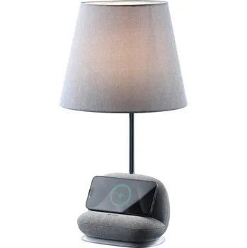 Lampička LED stolní lampička Immax SOFA s Qi bezdrátovým nabíjením, šedá