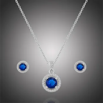 Souprava šperků Éternelle Souprava šperků Swarovski Elements Isabelle SET2062-NE395(1) Modrá 40 cm + 5 cm (prodloužení)