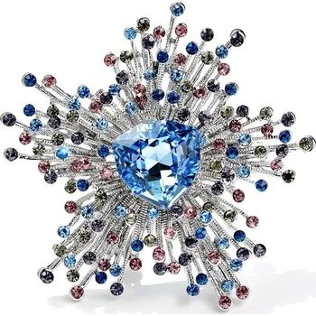 Brož Éternelle Exkluzivní brož Swarovski Elements Gregoria B8011-T023-1-230 Modrá