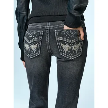 Dámské džíny Džíny zvony s nízkým sedem - 44 - House - šedá - 953GQ-90J