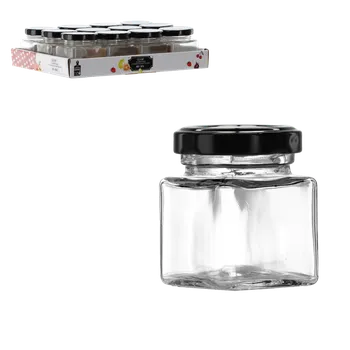 Sklenice 80ML ČTVERCOVÁ SKLENICE S KOVOVÝM UZÁVĚREM balení = 12 ks *1809