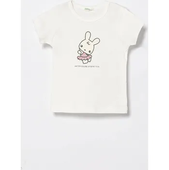 Chlapecké tričko Bavlněné dětské tričko United Colors of Benetton 3I9WA1062.W.Seasonal bílá 00X, vel. 74