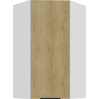 Kuchyňská linka Horní rohová skříňka Cremona 60x60 GN-108 1F (45°) Barva korpusu: Bílá, Barva dvířek: Dub Cremona