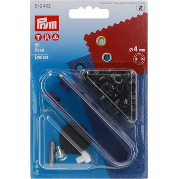 PRYM Průchodky + narážeč, 4 mm, černé